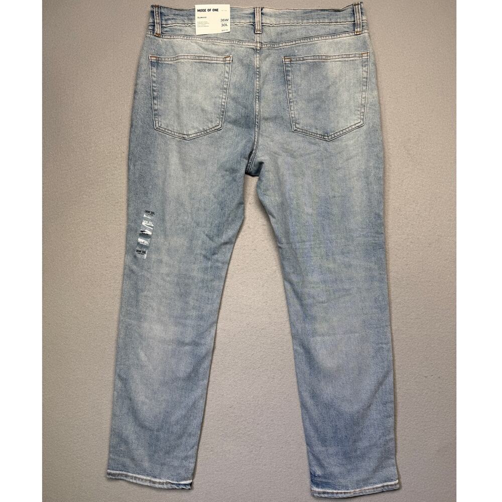 Mode of One Men's Slim-Fit Jeans, Canal blue 36x30 $70